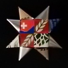 Dosenstern mit Schweizerkreuz (Feldschlösschen/Appenzeller Quöllfrisch/Kasztelan)